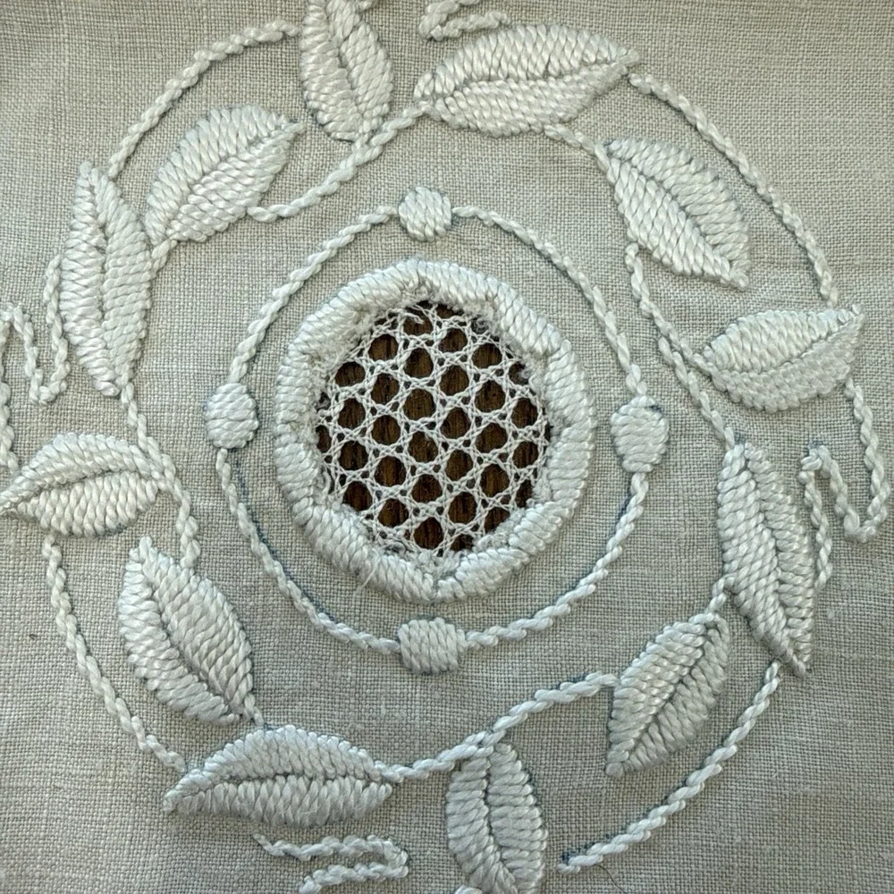 Vtg Linen Tablecloth Square 51